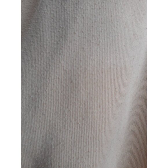 Crew neck sweatshirt Tan  blue floral embrace all that is you sleeve Sz s/m - Picture 4 of 5